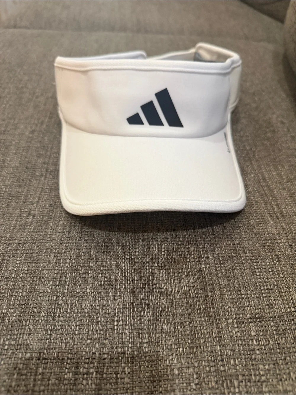 adidas White Tennis Visor with Black Logo